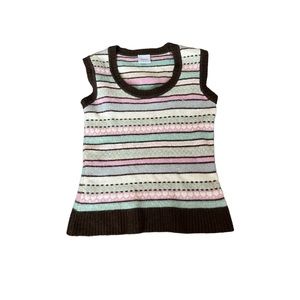 striped heart 90’s brown sweater vest